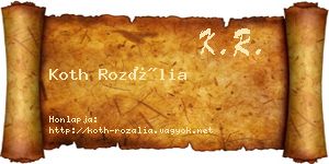 Koth Rozália névjegykártya